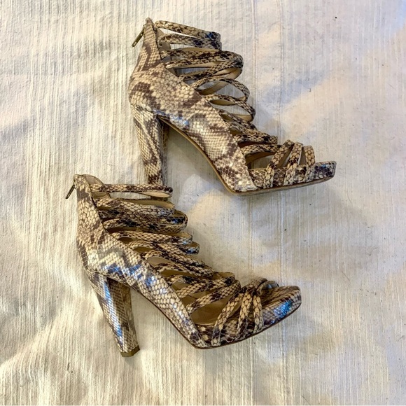 Loeffler Randall snakeskin platform heels - Picture 1 of 6